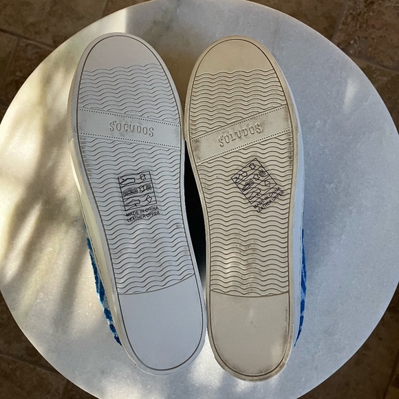 SOLUDOS | Ibiza Psychedelic Spiral Summer Sneakers in Marine Blue | Size US 9 - Picture 12 of 13